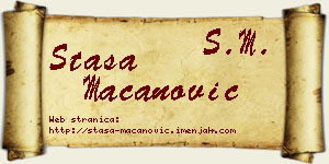 Staša Macanović vizit kartica